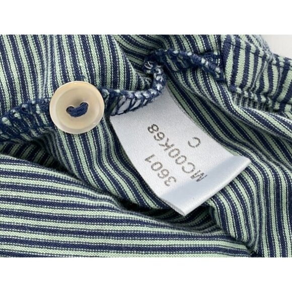 Peter Millar Crown Sport Striped Polo Shirt XXL Green Blue Cotton Short Sleeve - Picture 6 of 8